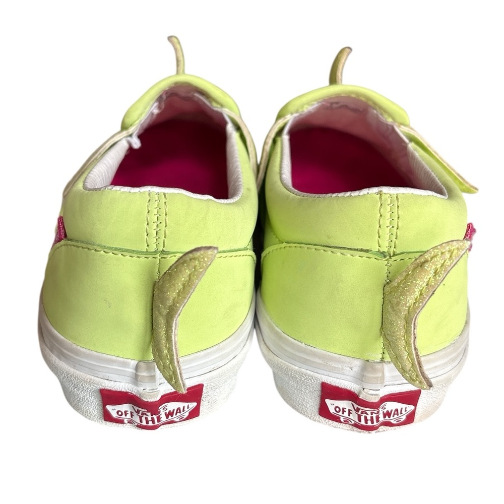 Vans Slip-On V Low Tops Casual Skateboarding Shoes Neon Green & Pink, Size 3 - Picture 3 of 8